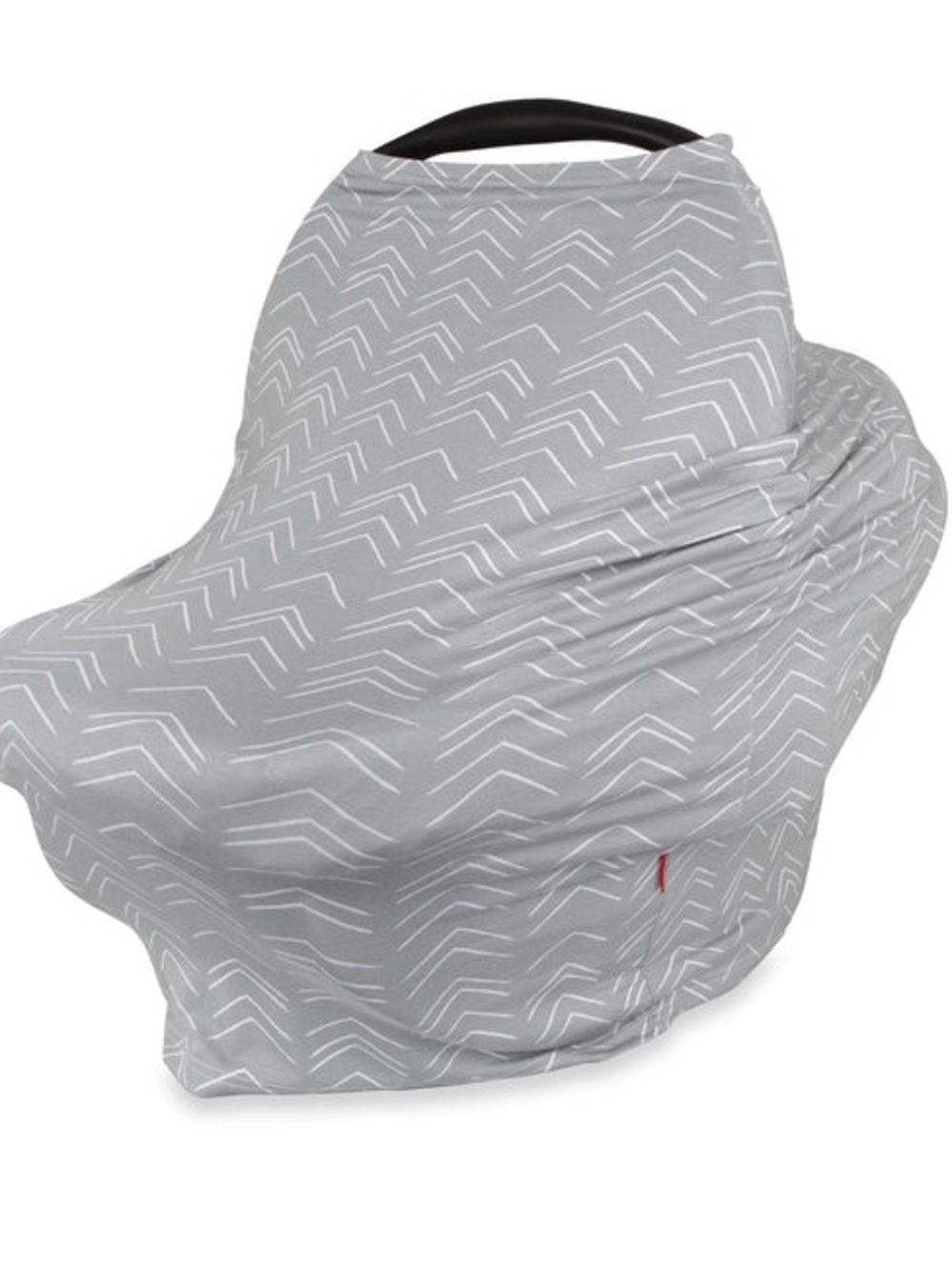 Gray Chevron Travel Car Seat Cover - Stretchy Nursing & Infant Cover